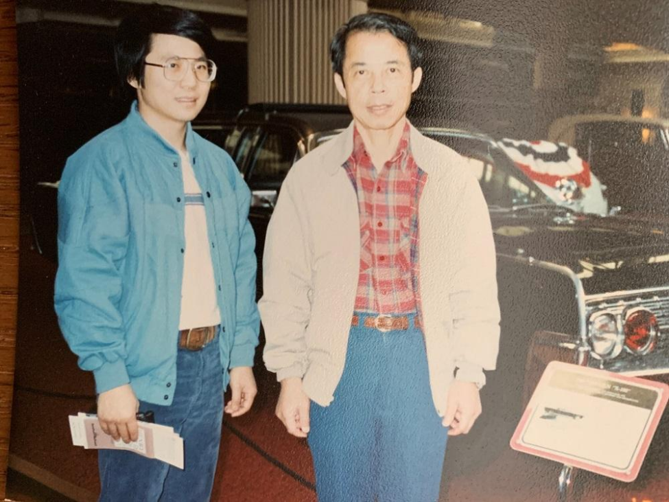 Robert “Bob” Ku, PhD ’85 (left), with his father (right). Robert